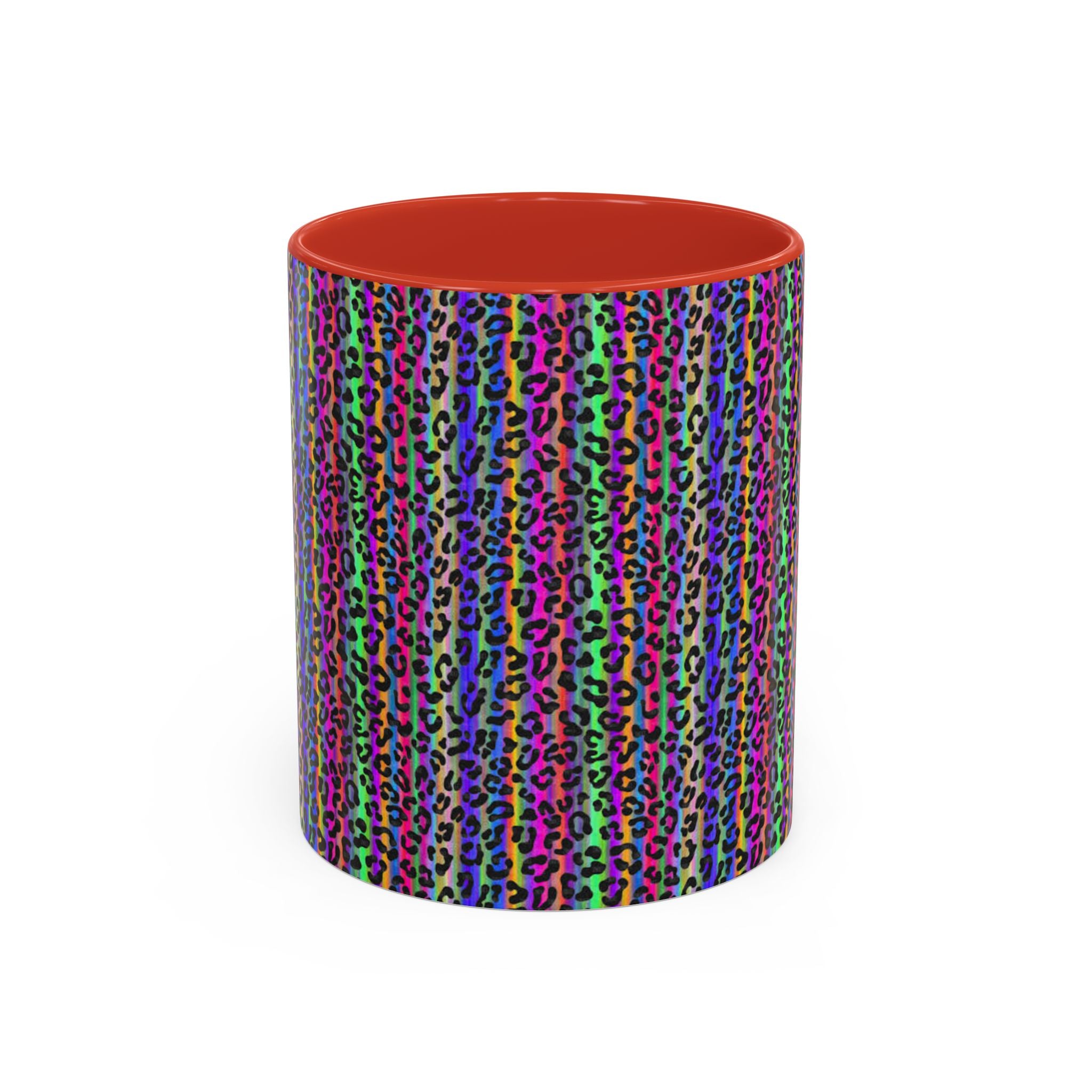 Neon Rainbow Leopard Accent Coffee Mug