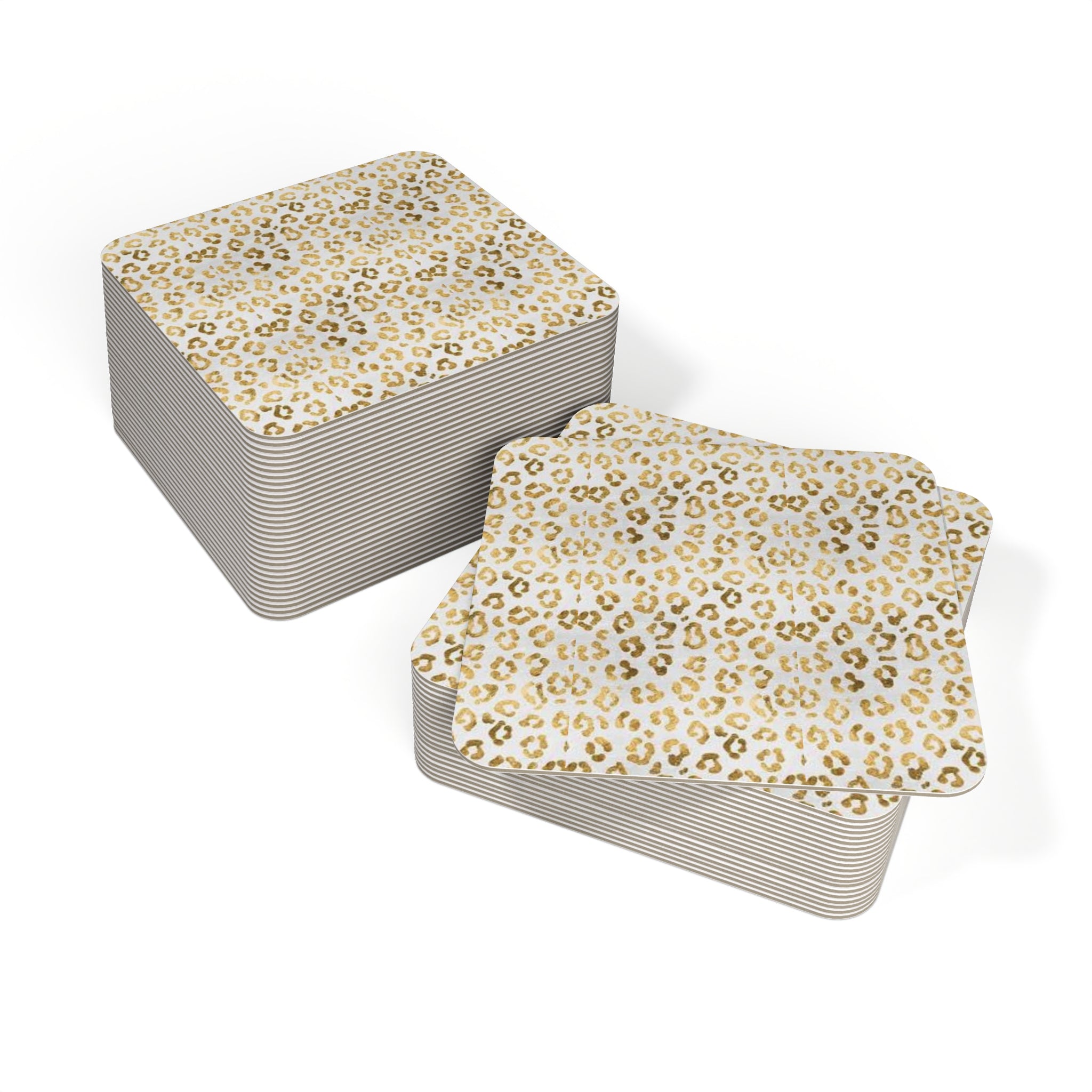 Gold Leopard Print Coasters – Set of 50/100 Decorative Drink Coasters