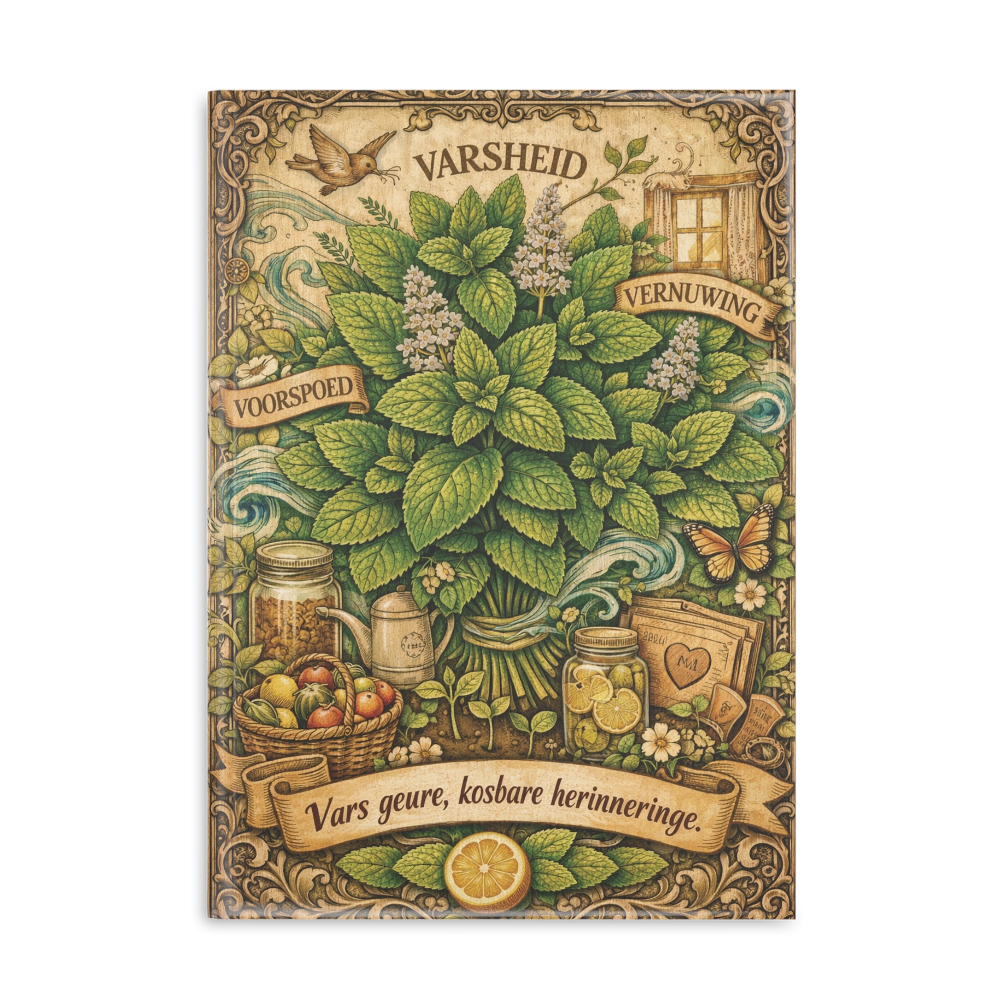 Hardcover Notebook — Vintage Herbal Illustration ‘Varsheid’ Journal
