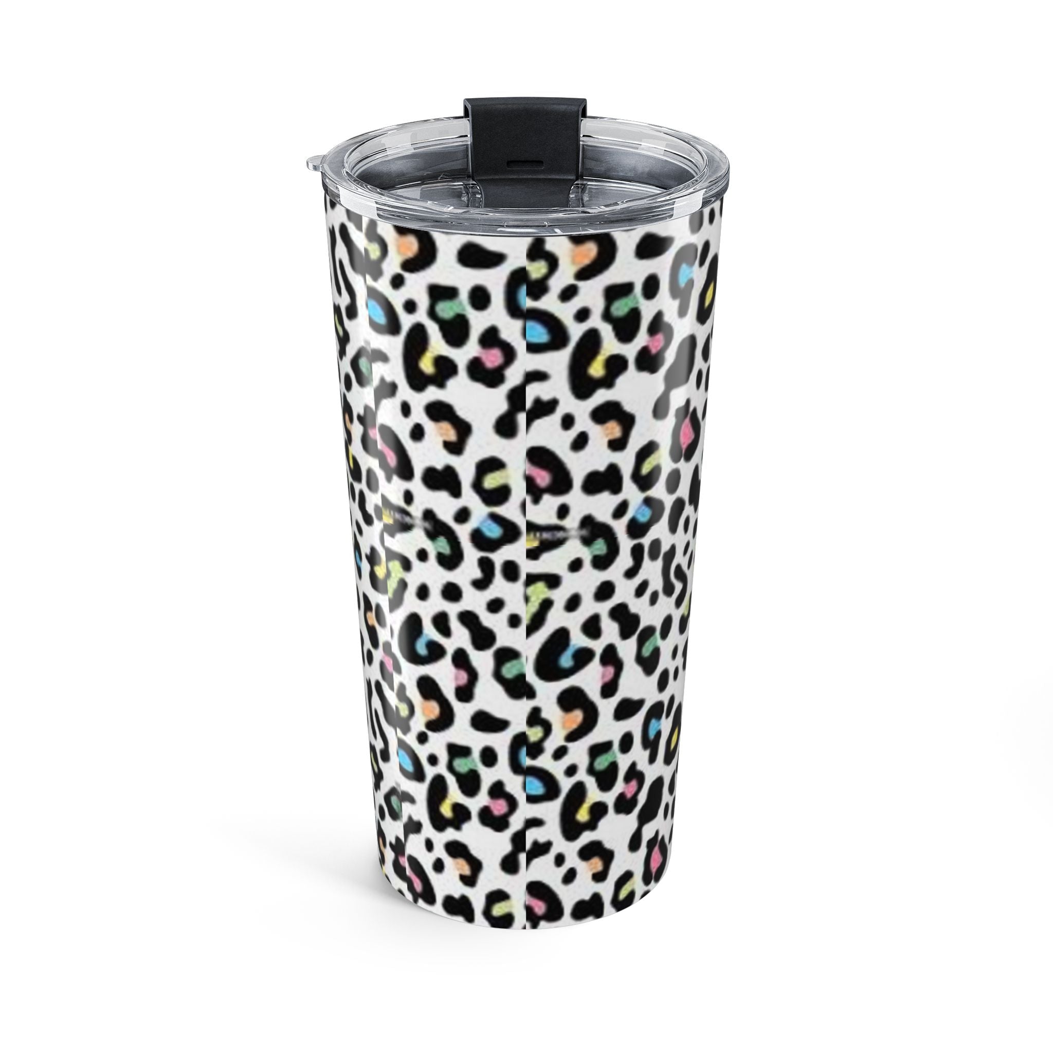 600ml Becher mit Leopardenmuster – Weißer Regenbogen Edelstahl-Reisebecher