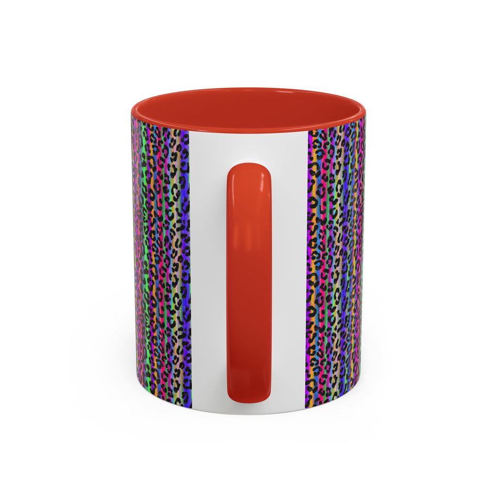 Neon Rainbow Leopard Accent Coffee Mug